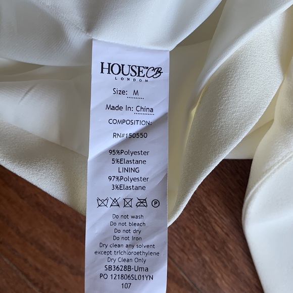 House of CB London Uma Mini Dress White Strapless Asymmetrical Dress Size Medium - Picture 13 of 15